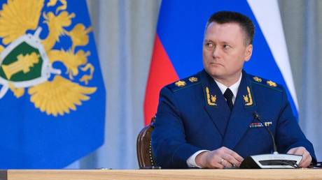 Russian Prosecutor General Igor Krasnov during a meeting in Moscow on March 19, 2025.