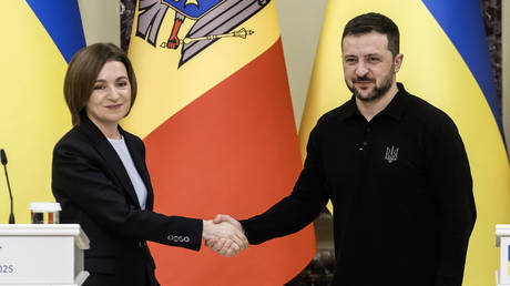 President of Moldova Maia Sandu and Vladimir Zelensky.