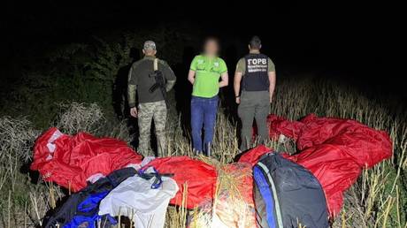 A Ukrainian man apprehended by the Border Guard Service in an alleged attempt to flee the country.
