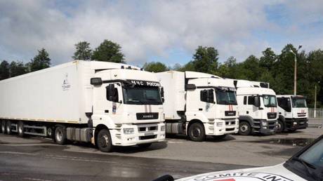 FILE PHOTO: A convoy carrying the bodies of the Ukrainian servicemen.