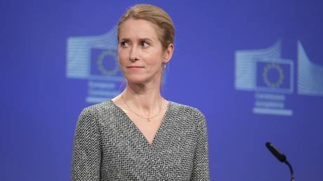 The EU’s top diplomat, Kaja Kallas, speaks at an event in Brussels on November 4, 2025.