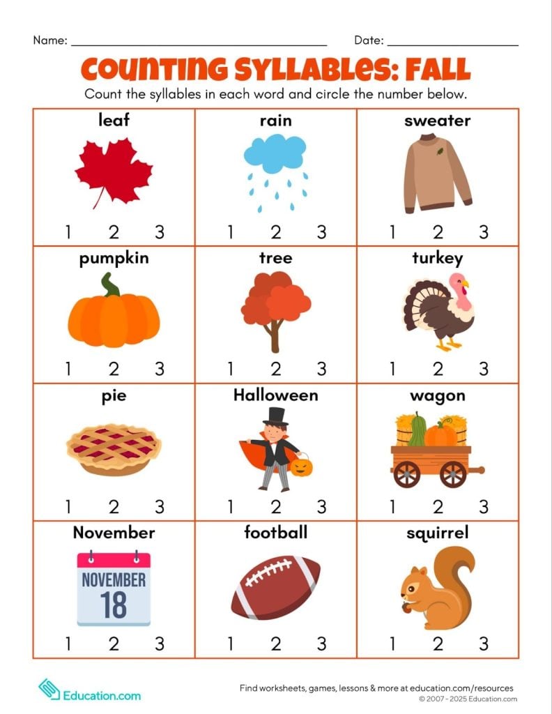 Feast on learning: Thanksgiving printables kids will gobble up