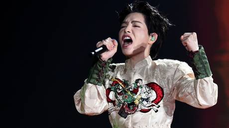 Vietnam's Duc Phuc performs during the Intervision International Song Contest at the Live Arena venue in Moscow.