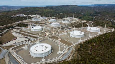 An oil storage facility in Krasnodar Region, Russia used by the Caspian Pipeline Consortium, September 19, 2019.