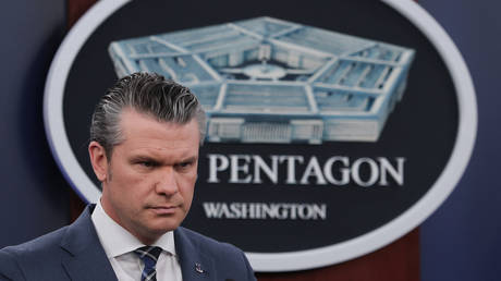 US Secretary of War Pete Hegseth at the Pentagon, March 19, 2026.