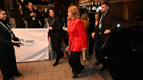 Latvian Prime Minister Evika Silina at the Munich Security Conference, Germany, February, 13 2026.
