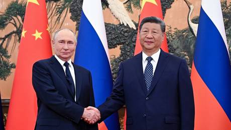 FILE PHOTO: Russian President Vladimir Putin and Chinese President Xi Jinping meet in Beijing on September 2, 2025.