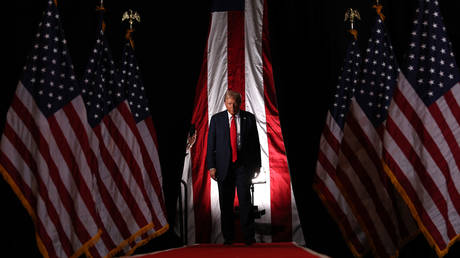 Donald Trump at a campaign rally at the Grand Sierra Resort, Reno, Nevada, October 11, 2024.
