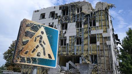 The scene of the Ukrainian drone attack on a college dorm in Starobelsk in Russia’s Lugansk People’s Republic.